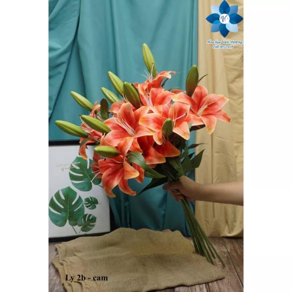 Cành hoa ly cao su trang trí siêu thật-hoa giả,hoa lụa