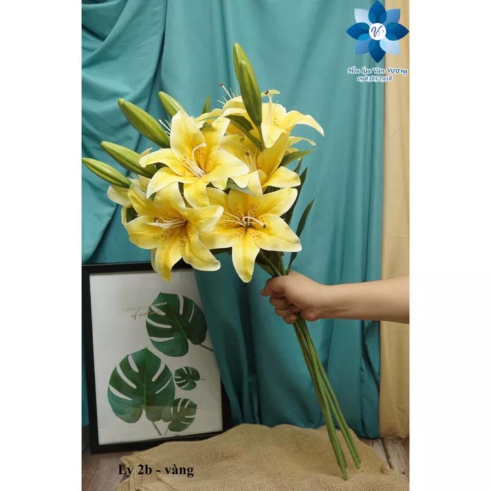 Cành hoa ly cao su trang trí siêu thật-hoa giả,hoa lụa