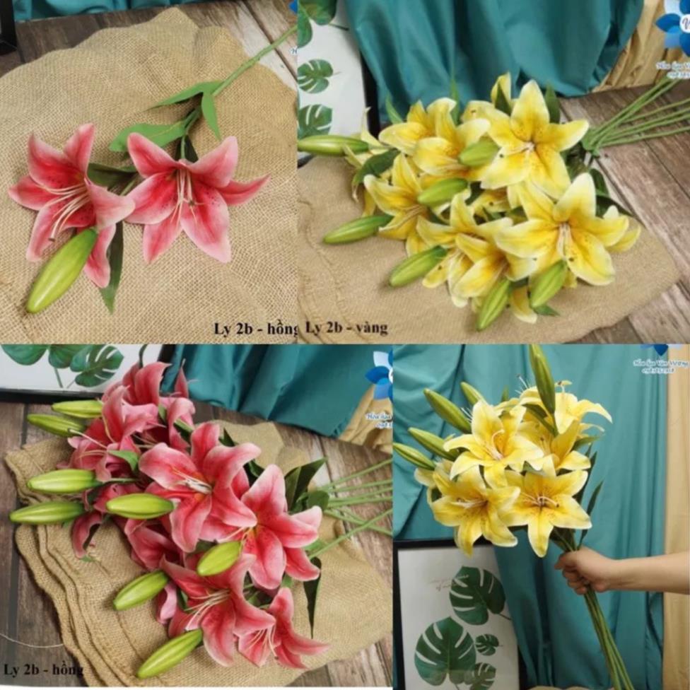 Cành hoa ly cao su trang trí siêu thật-hoa giả,hoa lụa