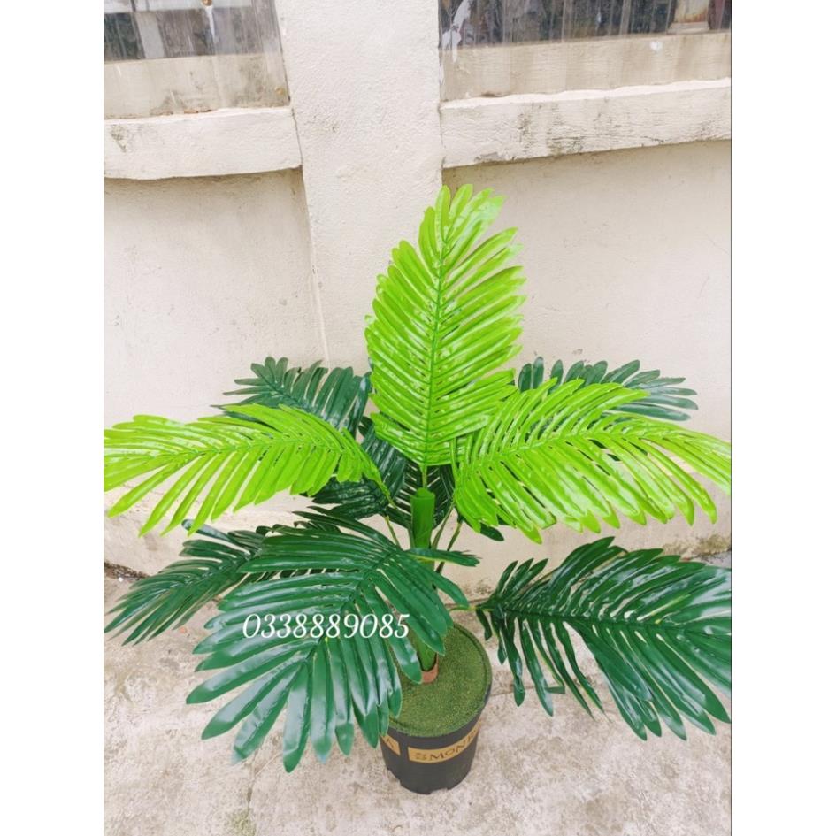 Cây giả - Cây dừa cảnh trang trí 105cm lá to dài giống thật 99%
