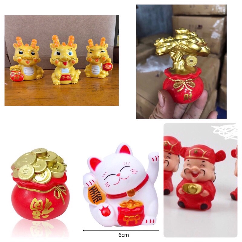 Rồng Thần Tài vàng ,ông thần tài,Trang Trí Bánh Kem, tháp oản, tháp bia,trang trí tết