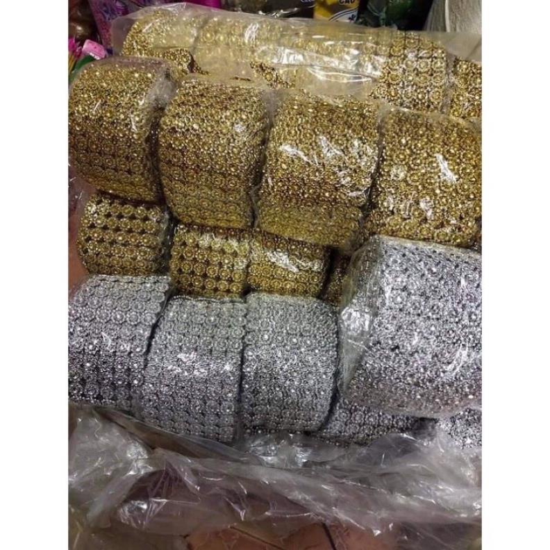 Lẻ 1m 1 hàng dây đá hoa thị (đá hoa mai) cuộn kim sa trang trí oản tài lộc, oản thờ, làm đồ handmade siêu đẹp ạ