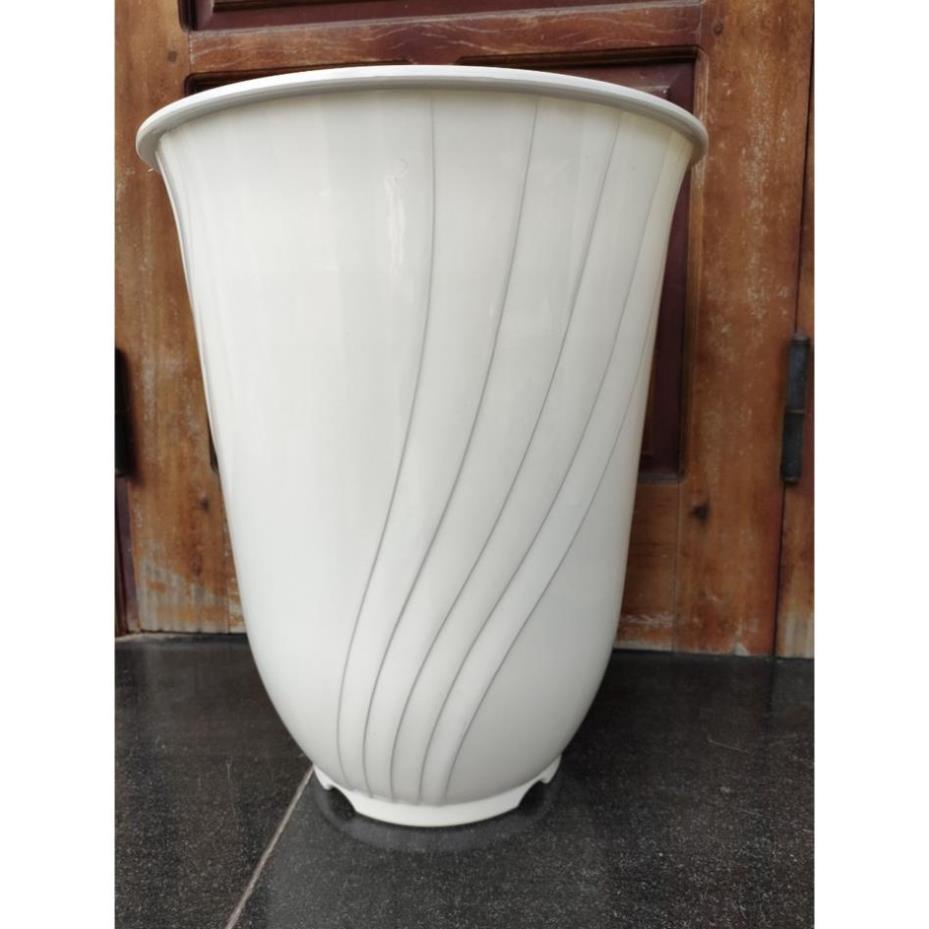 (46x38cm) Chậu nhựa bom vân siêu đại- chậu giả sứ cao cấp dáng bom trồng cây siêu bền, siêu đẹp