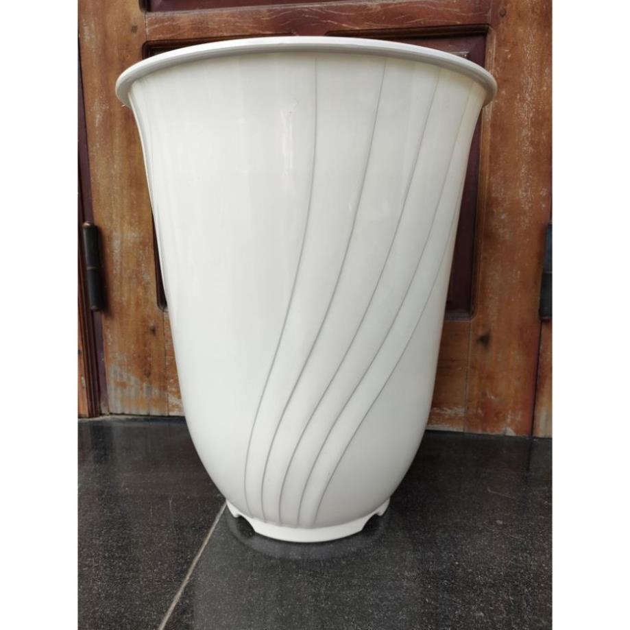 (46x38cm) Chậu nhựa bom vân siêu đại- chậu giả sứ cao cấp dáng bom trồng cây siêu bền, siêu đẹp