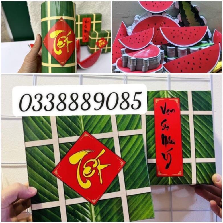 Sỉ mô hình bánh Chưng ,bánh Tét , Dưa Hấu bằng hộp Giấy gấp-trang trí Tết siêu đẹp
