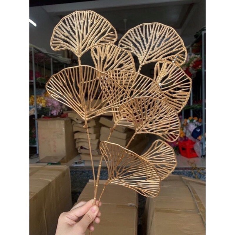 Cành rẻ quạt ,cành tim,thanh táo vàng dài 75cm dercor, trang trí siêu sang trang trí tết