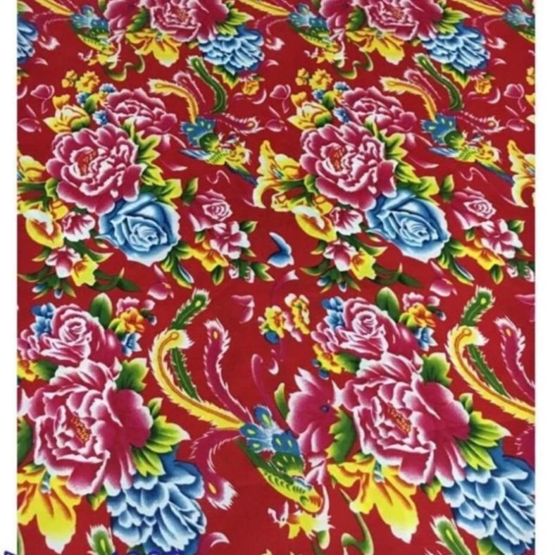Vải chăn con công đơn trang trí, vintage, decor tết, trải bàn vải liền khổ 1,6m siêu đẹp