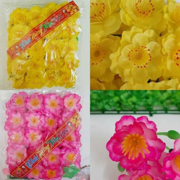 Sỉ hoa đào, hoa mai giả trang trí tết 40 bông 1 gói siêu rẻ