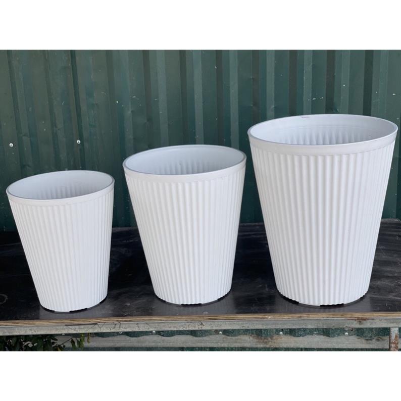 Hàng chậu Gân sọc dọc cao cấp - Chậu nhựa trồng cây GÂN SỌC DỌC  BÌNH THUẬN nhiều size