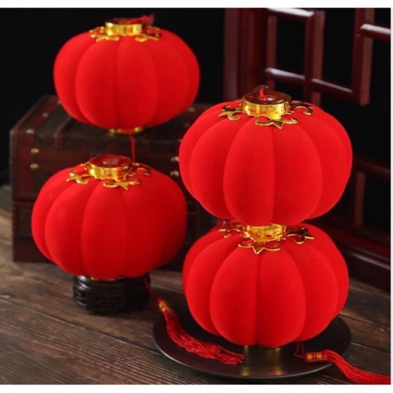 Lẻ 1 chiếc đèn lồng nhung trang trí Tết, treo đào tết siêu đẹp