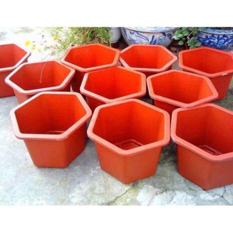 Chậu lục giác FA 350, Fa380, Fa450, FA480 màu đỏ gạch đủ size