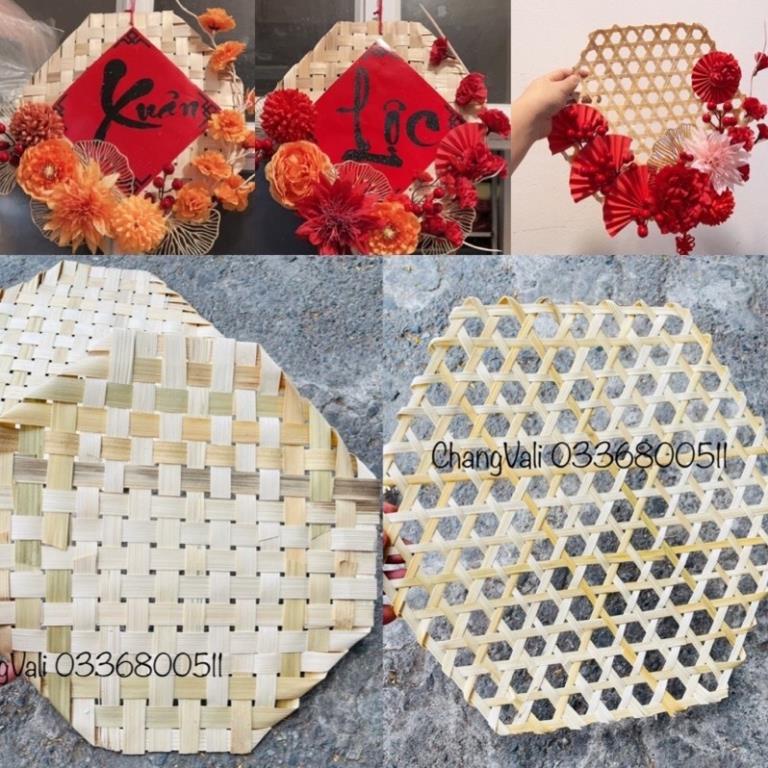 Vỉ tre, phên tre hình lục giác trang trí tết, decor nhà cửa siêu đẹp