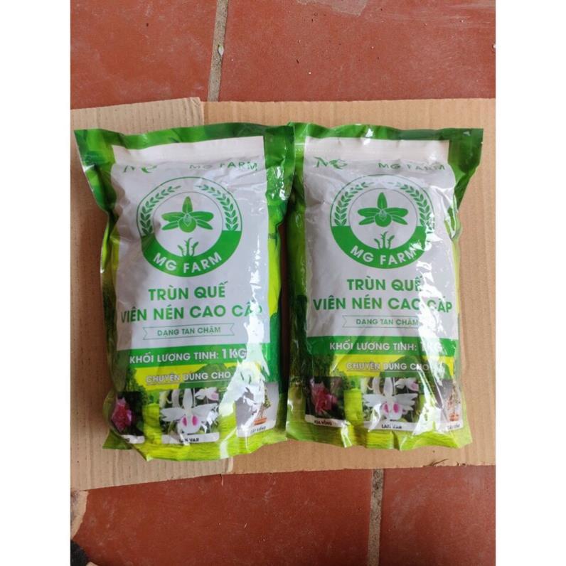Phân trùn quế viên nén cao cấp chuyên dùng cho Hoa Lan, Hoa hồng và cây cảnh - gói 1kg, hàng chất lượng