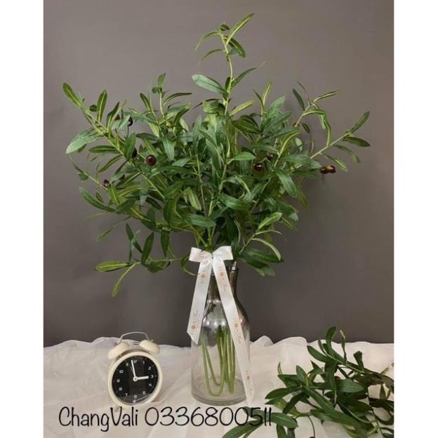 Cành oliu giả dài 95cm kèm quả decor