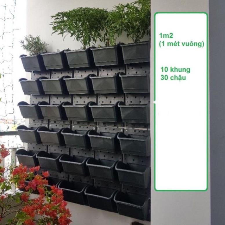 10 Bộ chậu vườn tường thông minh modun (10 bộ = 30 chậu)