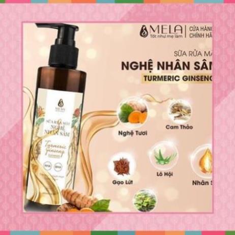 Sữa Rửa Mặt Nghệ Nhân Sâm MELA Làm Sạch Dịu Nhẹ Giảm Mụn Sáng Da! @