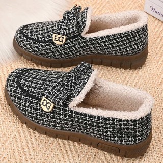 Giày Cotton Lót Lông Cừu Dày Dặn Giữ Ấm Mùa Đông Cho Phụ Nữ Trung Niên