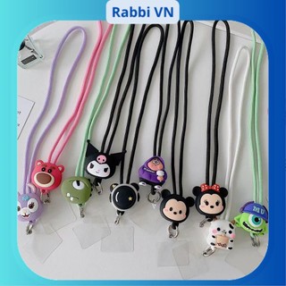 Dây đeo điện thoại gắn vào ốp lưng hoạ tiết hoạt hình dễ thương RABBI