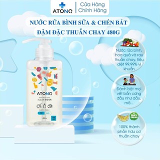 Nước rửa bình sữa & chén bát đậm đặc thuần chay, có thể rửa được rau củ quả, Thương hiệu Atono2