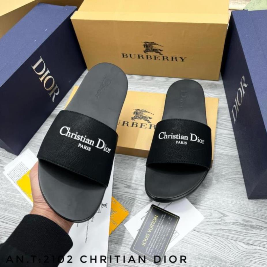 < DÉP NAM D.I.O.R QUAI NGANG DA BÒ 100% CAO CẤP CHỮ TRẮNG FULL BILL BOX..... <