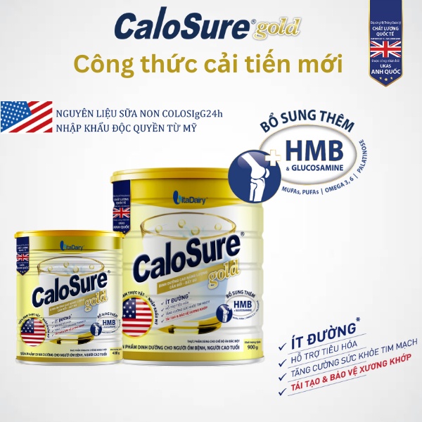 Ảnh Sữa bột Calosure Gold ít đường 900g - VitaDairy 2