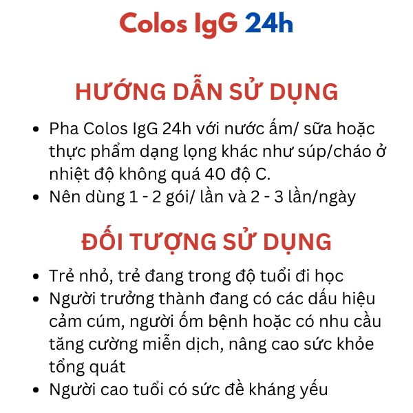 Ảnh TPBS ColosIgG 24h dạng gói 90g tiện lợi - VitaDairy 2