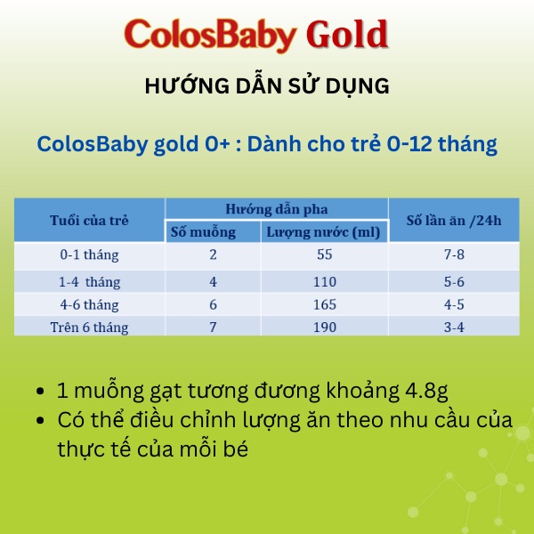 Ảnh Sữa non Colosbaby Gold 0+ 400g, sữa bột hỗ trợ tăng cân, tăng cường miễn dịch cho bé - VitaDairy 2