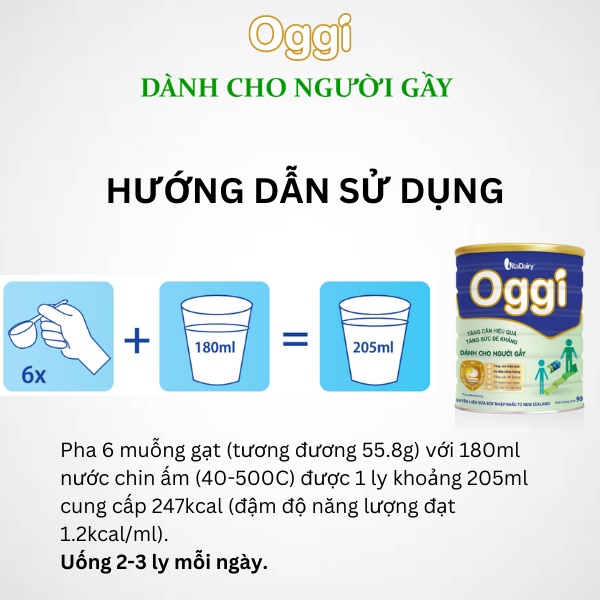 Ảnh Sữa bột OGGI 900g cho người gầy - VitaDairy 3