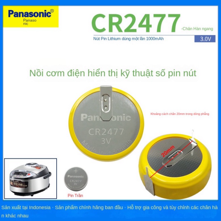 Panasonic Cr2477 Pin Nút Điện Tử Lithium 3V Nồi Cơm Điện Ngang | Shopee ...