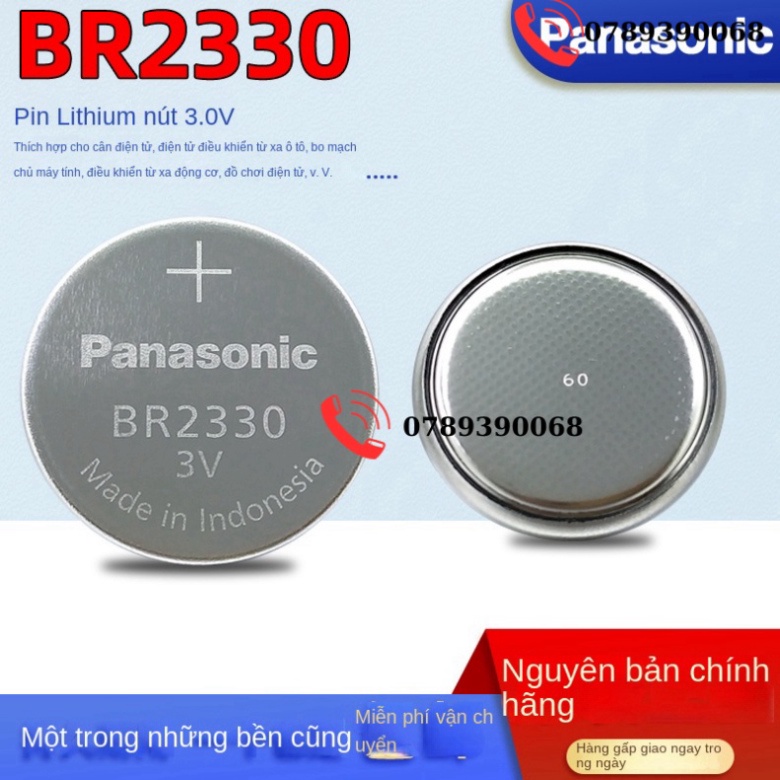 Panasonic Br2330 Nút Pin Lithium 3V Nhiệt Độ Rộng-30 ℃-80 ℃ Thiết Bị Y ...