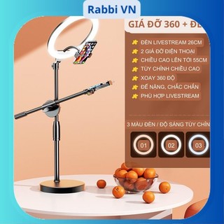Giá đỡ điện thoại chụp ảnh, quay video để bàn từ trên xuống, chỉnh chiều cao từ 39cm đến 54cm RABBI