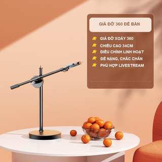 Giá đỡ điện thoại chụp ảnh, quay video để bàn từ trên xuống, chỉnh chiều cao từ 39cm đến 54cm RABBI