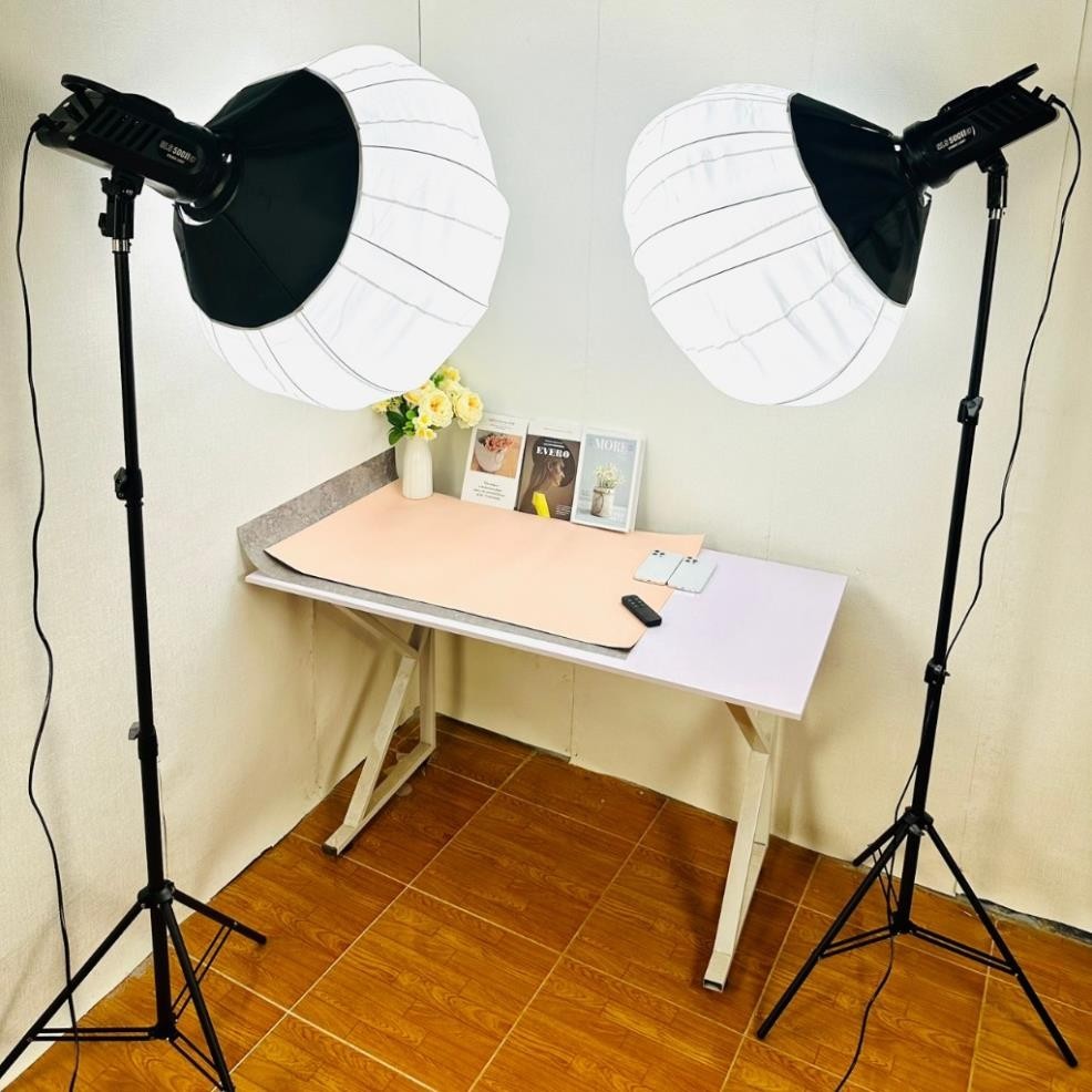 Bộ Đèn Chụp Studio Hình Cầu Bediro BD-400S chụp ảnh quay video livestream chuyên nghiệp, Bộ đèn Ngàm