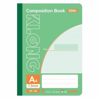 KLONG - Sổ kẻ ngang may dán gáy B5 / A4 400 - 500 Trang Composition Book 58/92; MS: 324; MS: 340 ♥ Bộ sưu tập sổ to, dày