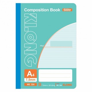 KLONG - Sổ kẻ ngang may dán gáy B5 / A4 400 - 500 Trang Composition Book 58/92; MS: 324; MS: 340 ♥ Bộ sưu tập sổ to, dày