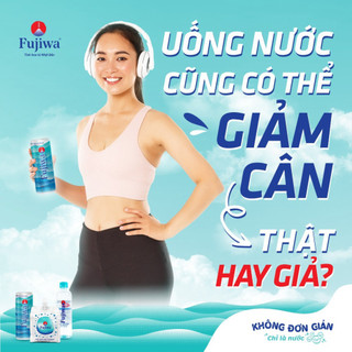 Thùng Nước Uống ION Kiềm Giàu Hydrogen Cao Cấp Fujiwa Đóng Lon 330ml - Trợ tiêu hoá, Cải thiện đường ruột Giải độc gan