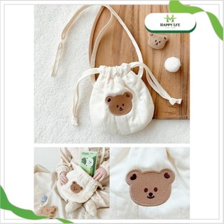 Túi Rút Mini Vải Cotton Thêu Hình Thú Cute – Túi Đựng Đồ Nhỏ, Đeo Chéo, Phụ Kiện Dễ Thương Hot Trend