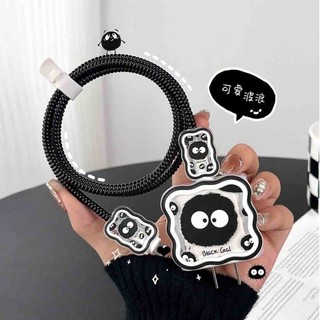 [Mặt Mếu dễ thương] Bộ phụ kiện bảo vệ cáp và củ sạc PD 18/20W nhiều hình gấu dâu dễ thương RABBI