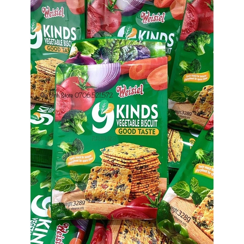 BÁNH QUY 9 LOẠI RAU CỦ - KINDS VEGETABLE BISCUIT - WEISIEL HỒNG KONG ...