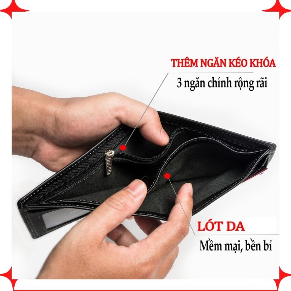 Ví Nam Da Bò Cao Cấp Chính Hãng - Không Tróc, Nhiều Ngăn, Tặng Kèm Hộp Dùng Làm Quà Tặng | TRONBO