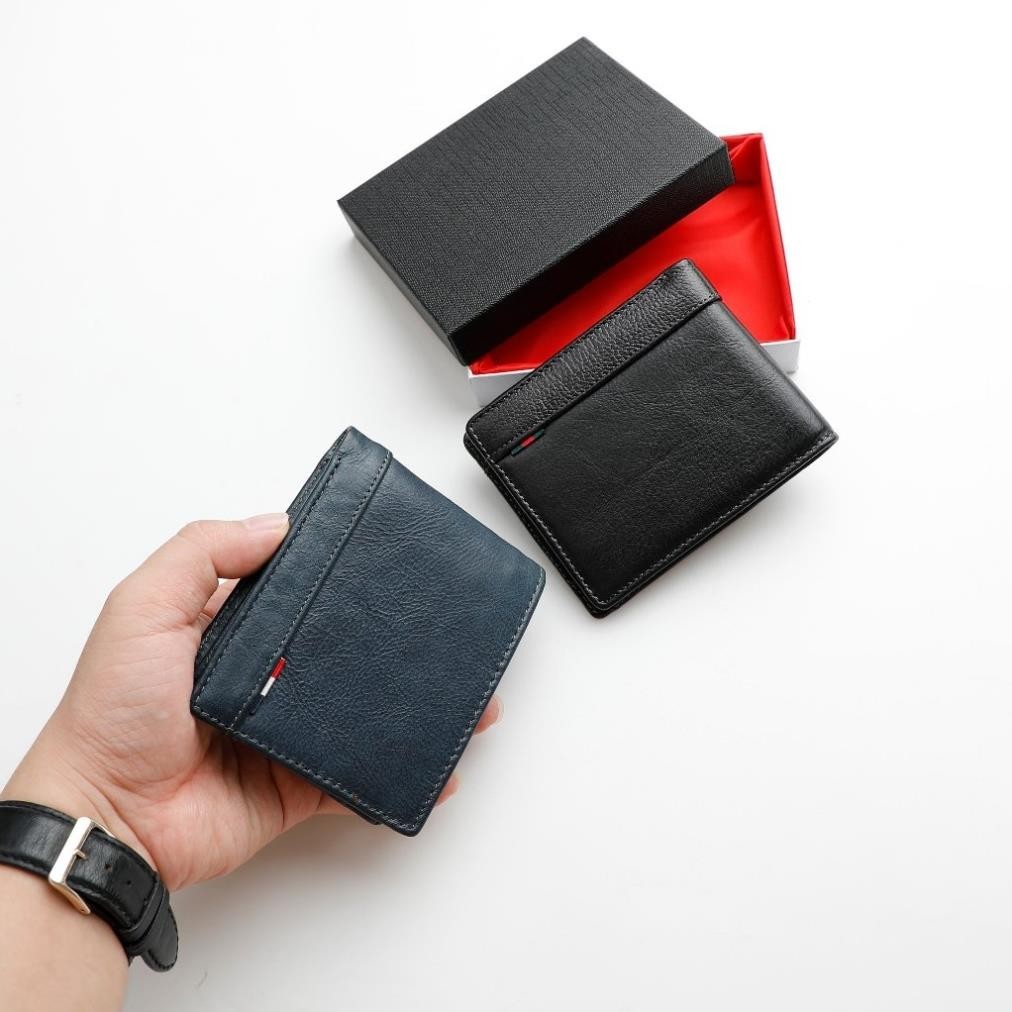 Ví Nam Da Bò Thật Kiểu Ngang VT02 Mini, Thiết Kế Đơn Giản Tinh Tế, Quà Tặng Cho Bạn Bè, Người Yêu