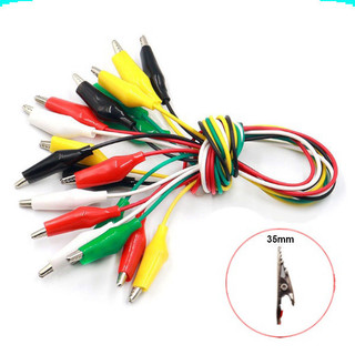 Bó 10 sợi dây kẹp cá sấu 2 đầu nhiều màu dài 50cm