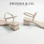 - Giày sandal cao gót nữ hở mũi quai mảnh gót vuông cao 4cm màu nude - EM079