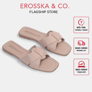 Erosska - Dép đế bệt nữ quai ngang kiểu dáng đơn giản màu hồng - DE065