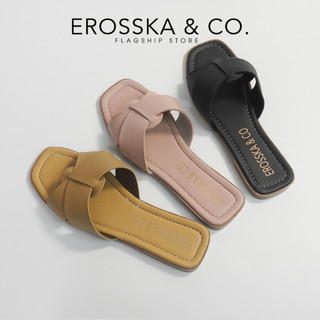 Erosska - Dép đế bệt nữ quai ngang kiểu dáng đơn giản màu hồng - DE065