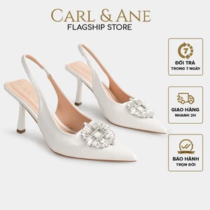 Erosska - Cao gót Blaite Crytal Slingback đính đá màu trắng cao 9cm - WD002