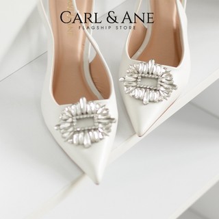 Erosska - Cao gót Blaite Crytal Slingback đính đá màu trắng cao 9cm - WD002