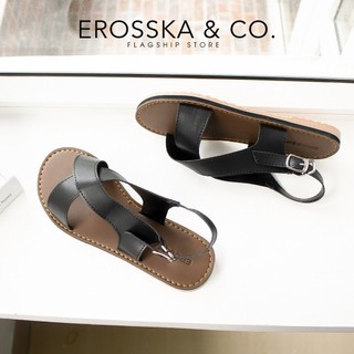 Erosska - [Form nhỏ tăng 1 size] Sandal đế bệt thời trang nữ quai đan chéo màu trắng - SE001