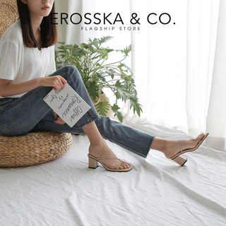 Erosska - Dép cao gót nữ phối dây mảnh kiểu dáng Hàn Quốc cao màu nude cao 7cm - EM074