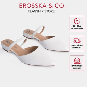 Erosska - Giày cao gót mũi nhọn gót bệt 1,5 cm màu trắng ver 2 - EL019